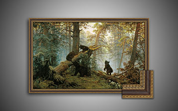 Репродукция картины Шишкина УТро в сосновом лесу бору 3 медведя багет 3