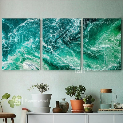 Картина в зал "Изумрудный океан"