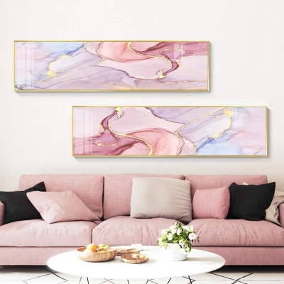 Панорамные картины "Розовая абстракция"