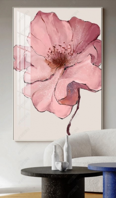 Картина посте под стеклом "Розовый цветок"