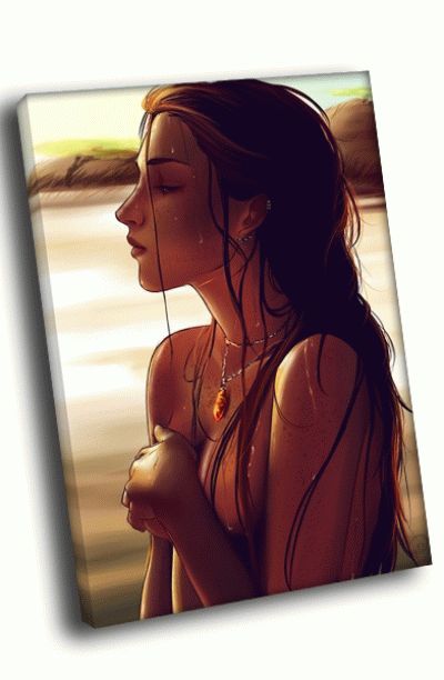 Картина арт-девушка в воде