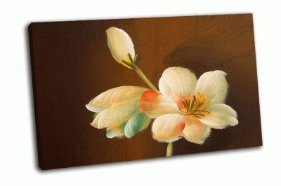 Картина цветок нарисован на деревянной текстуре