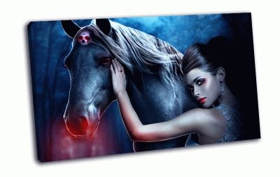 Картина девушка и конь