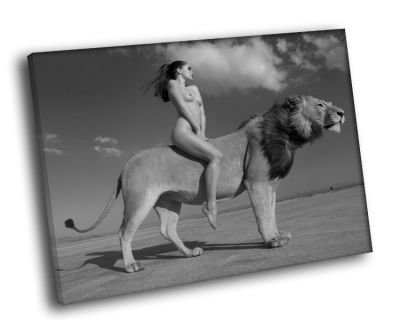 Картина девушка верхом на льве
