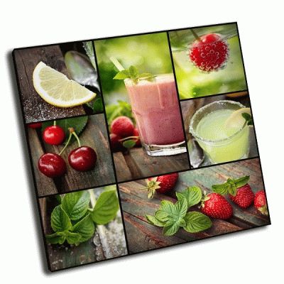 Картина коллаж-летние фрукты, напитки