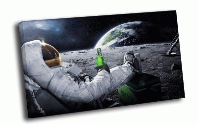 Картина космонавт с пивом