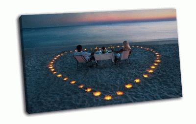 Картина романтический ужин на берегу
