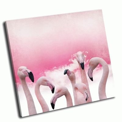 Картина розовый фламинго
