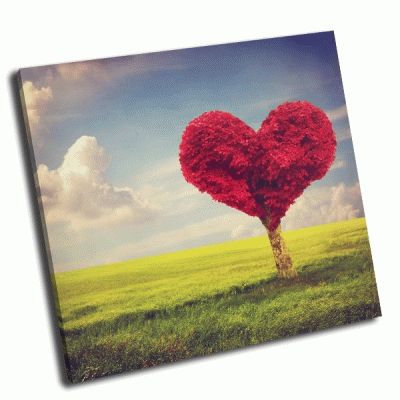 Картина сердце из красного дерева