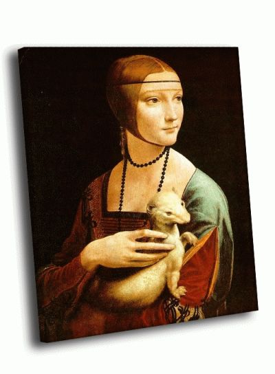 Репродукция картины да винчи - дама с горностаем