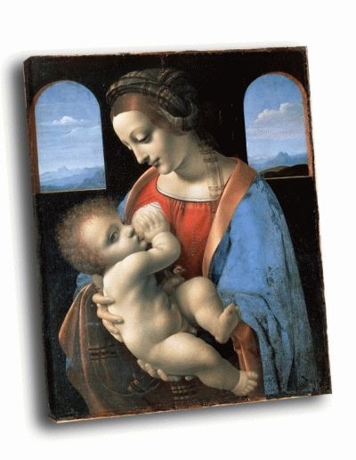 Репродукция картины да винчи - мадонна с младенцем (мадонна литта) (1491)