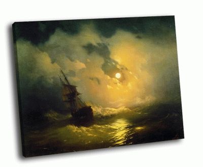 Репродукция картины и. айвазовский - буря на море ночью