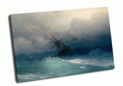 Репродукция картины и. айвазовский - корабль среди бурного моря
