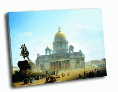 Репродукция картины воробьев максим - исаакиевский собор и памятник петру i