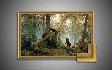 Репродукция картины Шишкина УТро в сосновом лесу бору 3 медведя багет 2